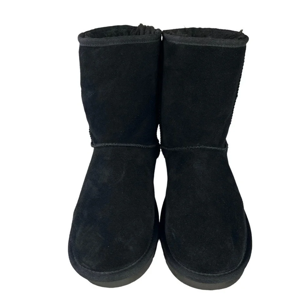Koolaburra by UGG Black Suede Mid Calf Boots Womens 8‎ Old School Boho Cozy Y2K